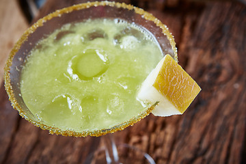Image showing Green margarita melon cocktail 