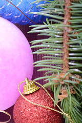 Image showing Christmas tree with decoration, detail