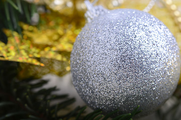 Image showing Christmas tree with decoration, detail