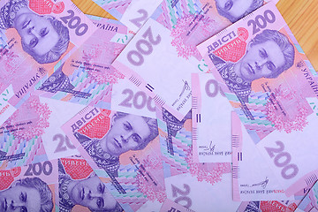 Image showing european money, ukrainian hryvnia close up