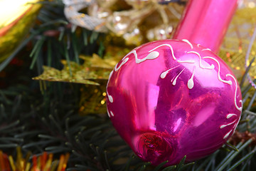 Image showing Christmas composition with Christmas balls and Christmas decoration