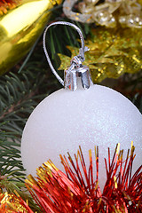 Image showing Christmas composition with Christmas balls and Christmas decoration