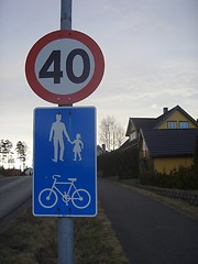 Image showing Walkway and road signs