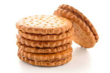 Image showing Sandwich biscuits with vanilla filling