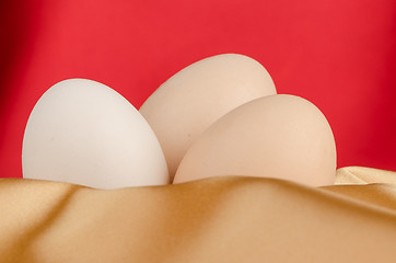 Image showing Three eggs in the bowl 