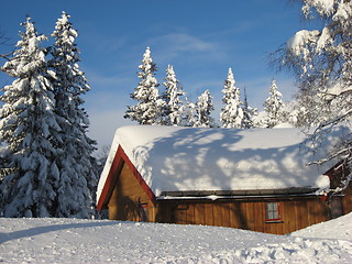 Image showing Cottage in the snow