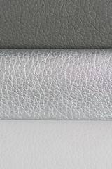 Image showing Grey leather texture closeup