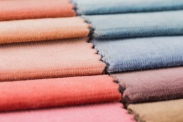 Image showing Multi color fabric texture samples