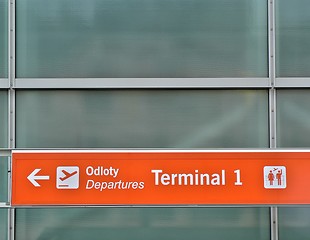 Image showing Departure terminal sign