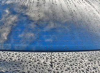 Image showing car windscreen with rain drops