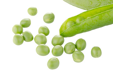 Image showing Fresh green pea pod