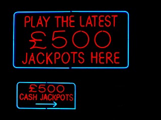 Image showing jackpots neon sign