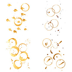 Image showing Collection of coffee splashes and stains