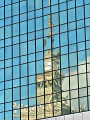 Image showing Reflection in glass building