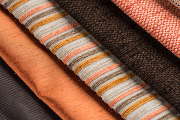 Image showing Multi color fabric texture samples