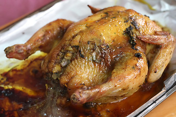 Image showing Whole roast chicken