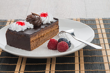 Image showing Piece of chocolate cake