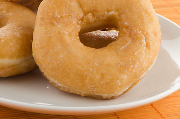 Image showing Donuts on a plate 