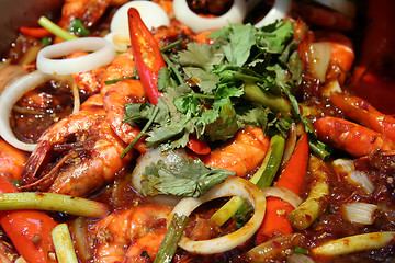 Image showing Spicy prawns