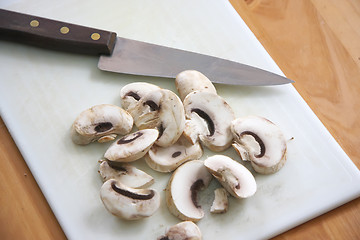 Image showing Sliced mushrooms