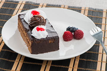 Image showing Piece of chocolate cake