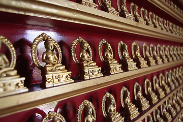 Image showing Rows of buddhas