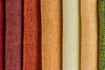 Image showing Multi color fabric texture samples