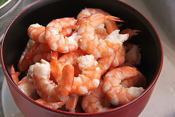 Image showing Cooked prawns