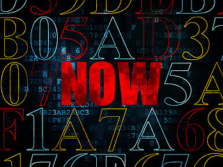 Image showing Time concept: Now on Digital background