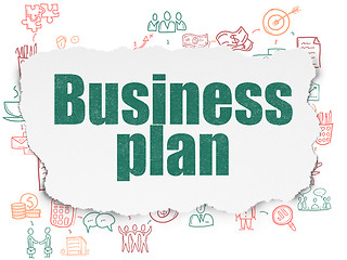 Image showing Business concept: Business Plan on Torn Paper background