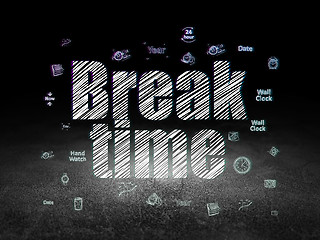 Image showing Time concept: Break Time in grunge dark room