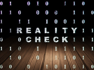 Image showing Business concept: Reality Check in grunge dark room