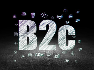 Image showing Business concept: B2c in grunge dark room