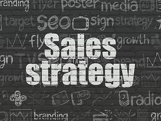 Image showing Advertising concept: Sales Strategy on wall background