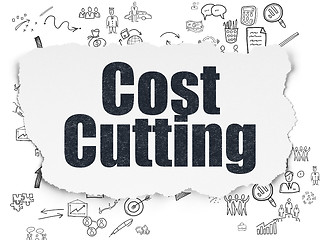 Image showing Business concept: Cost Cutting on Torn Paper background