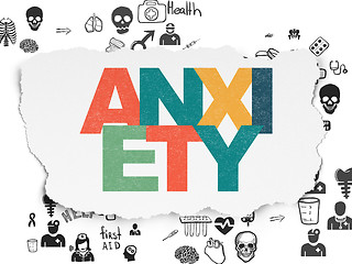 Image showing Medicine concept: Anxiety on Torn Paper background