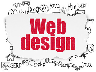 Image showing Web design concept: Web Design on Torn Paper background