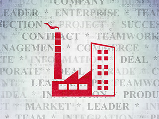 Image showing Business concept: Industry Building on Digital Paper background