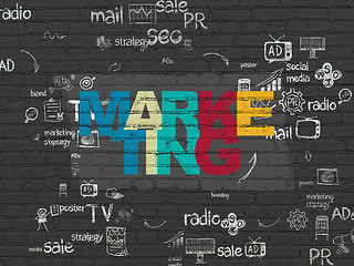 Image showing Advertising concept: Marketing on wall background