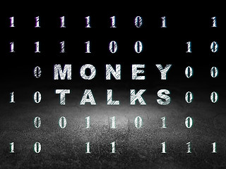 Image showing Finance concept: Money Talks in grunge dark room