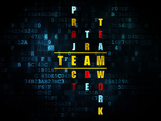 Image showing Business concept: word Team in solving Crossword Puzzle