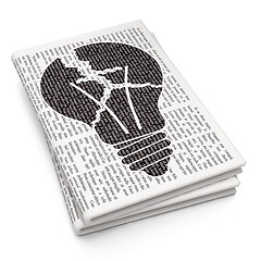 Image showing Business concept: Light Bulb on Newspaper background