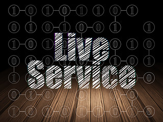 Image showing Business concept: Live Service in grunge dark room