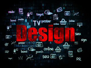 Image showing Advertising concept: Design on Digital background