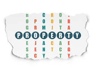 Image showing Finance concept: word Property in solving Crossword Puzzle