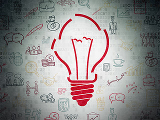 Image showing Business concept: Light Bulb on Digital Paper background