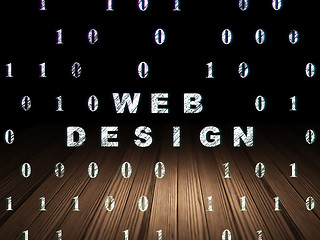 Image showing Web design concept: Web Design in grunge dark room