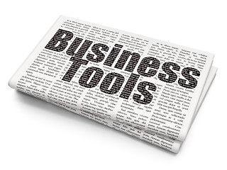Image showing Finance concept: Business Tools on Newspaper background