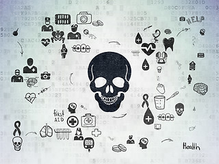 Image showing Healthcare concept: Scull on Digital Paper background