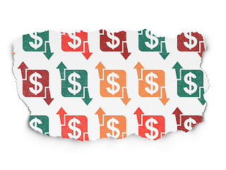 Image showing Finance concept: Finance icons on Torn Paper background